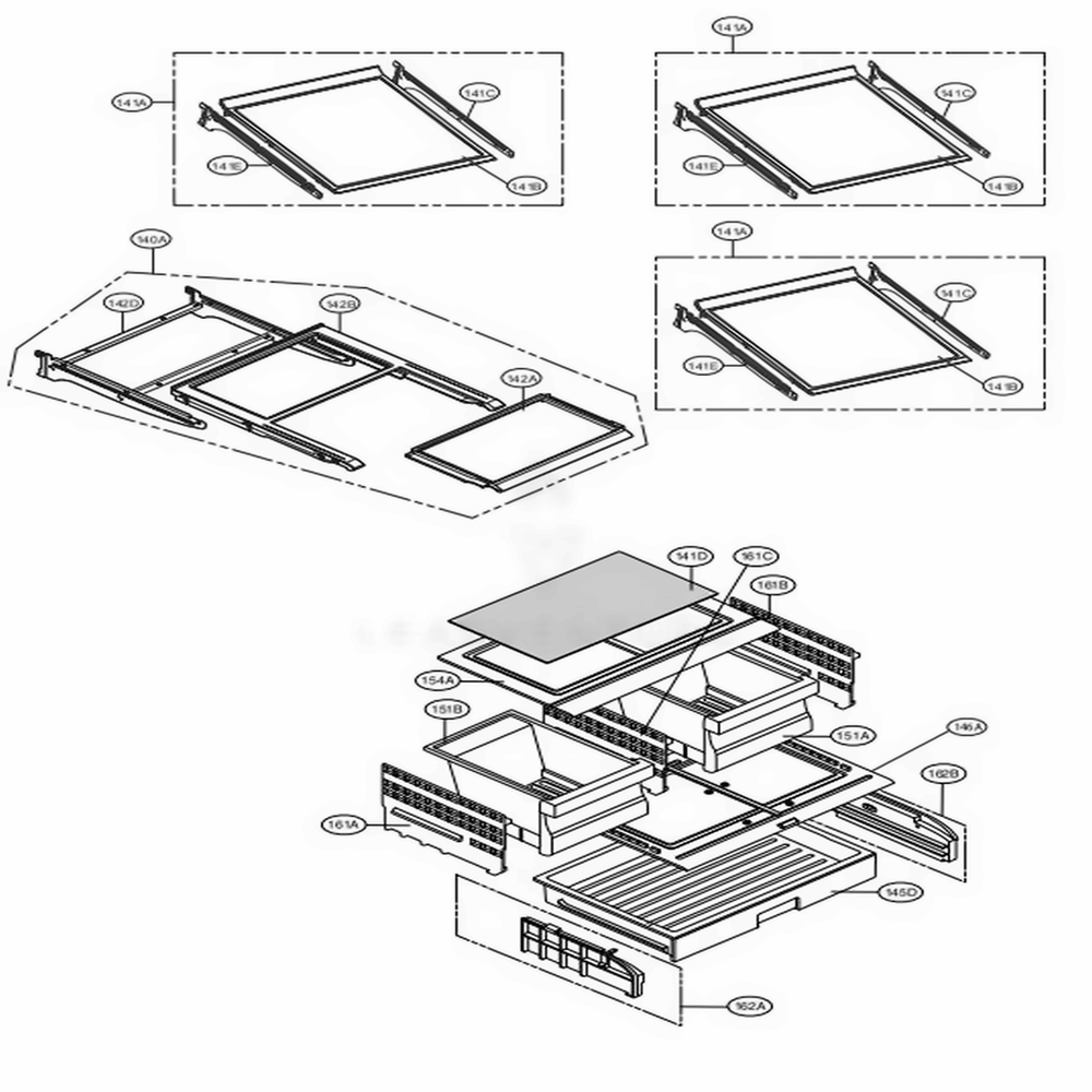 Refrigerator Parts Diagram and Parts List for LMXS27626S ASTCNA1 LG Refrigerator