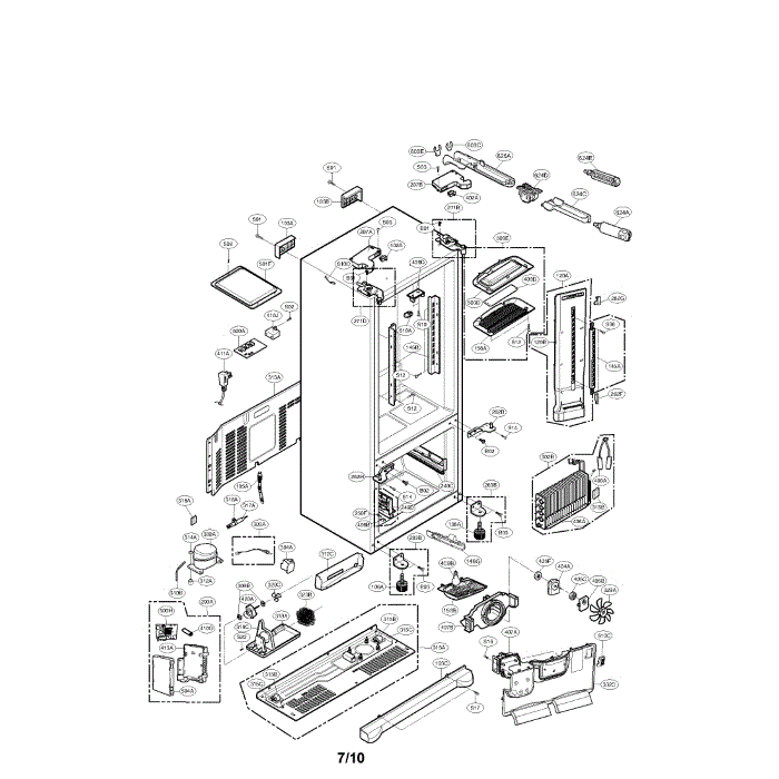 Case Diagram and Parts List for LFX21976ST 00 LG Refrigerator