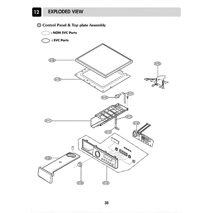 Section 1 Diagram and Parts List for DLEC733W AOWEEUS LG Dryer