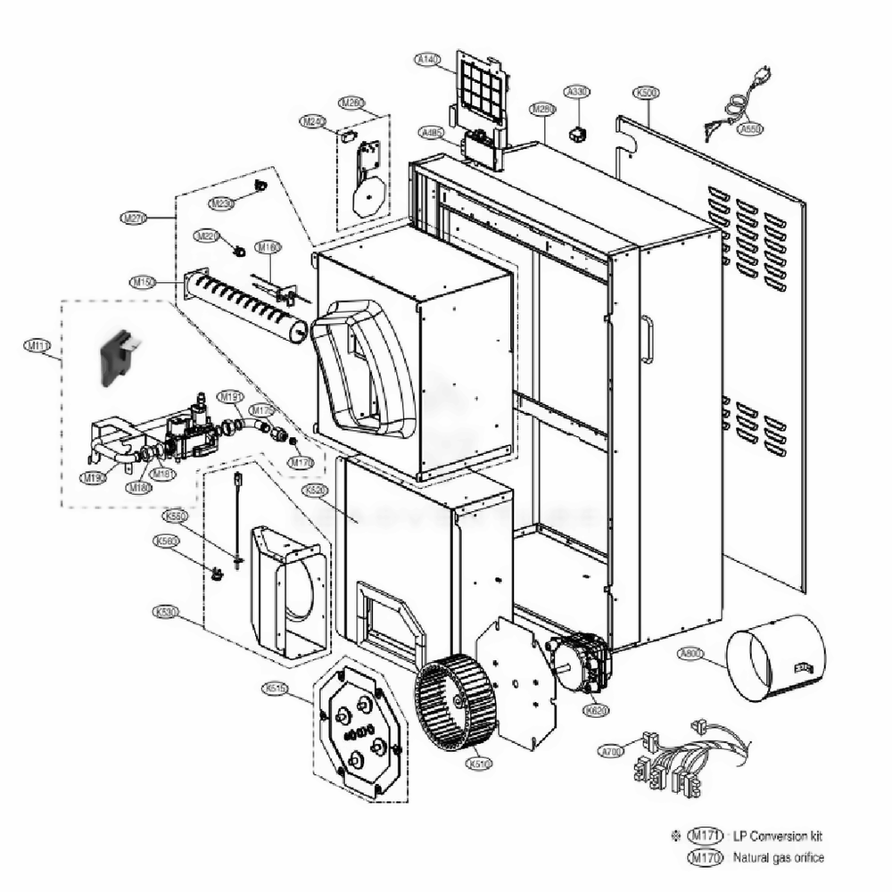 Case Assembly Diagram and Parts List for TCD1870CGS ASSEELC LG Washer