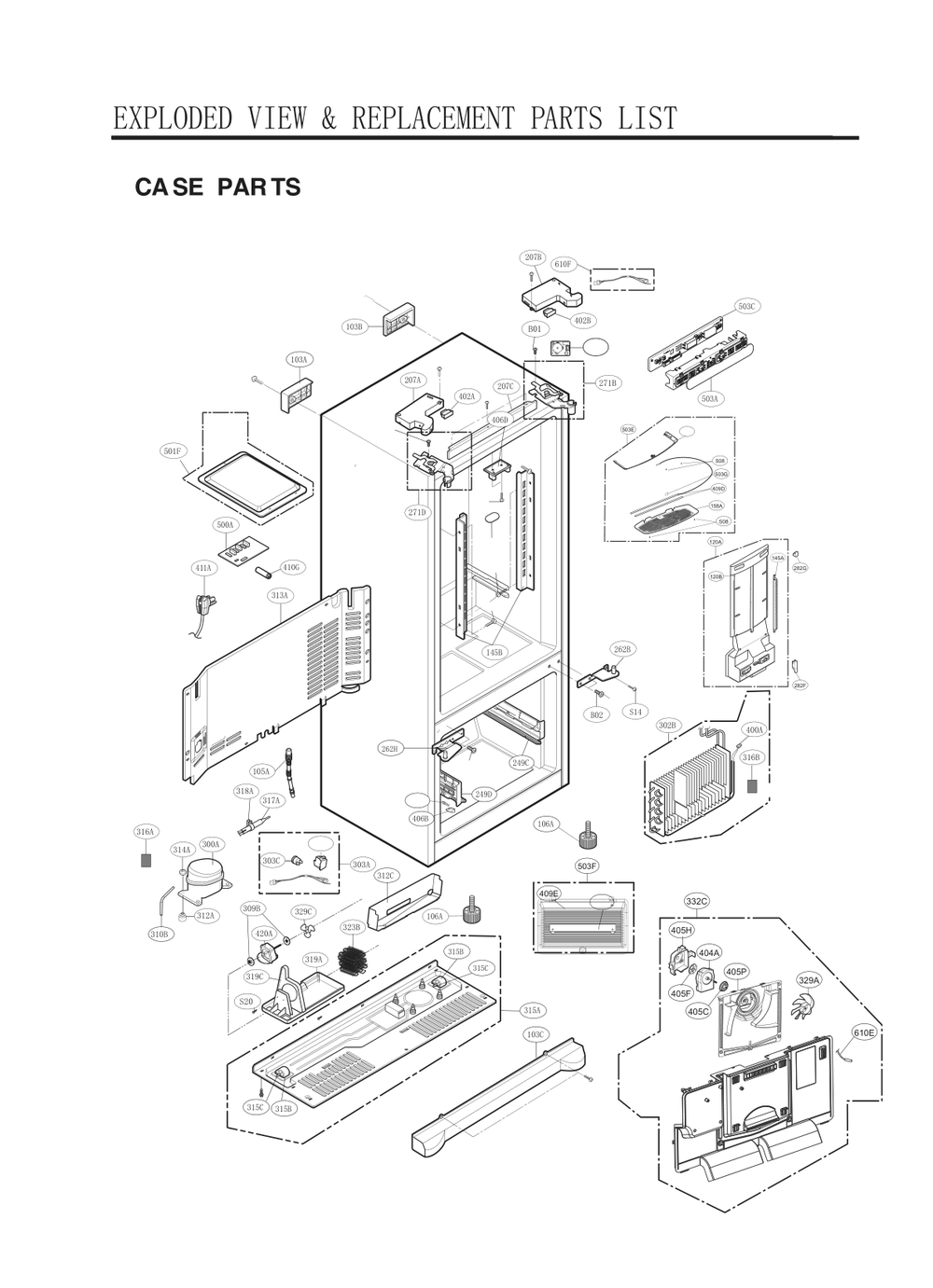 Diagram 1 Diagram and Parts List for GC-B288GQNP AWBCNA2 LG Refrigerator