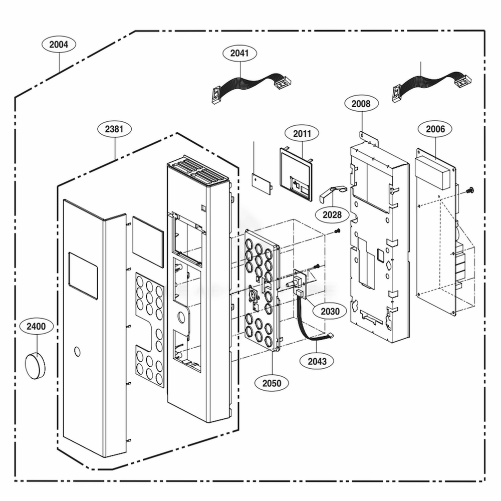 Controller Parts Diagram and Parts List for UPMC3084ST CSBESGN LG Microwave