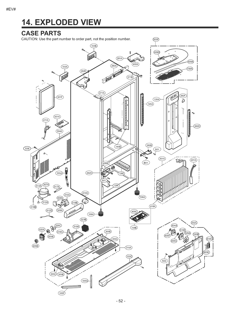 Case Parts Diagram and Parts List for GM-B268NQNP ASWCSE0 LG Refrigerator