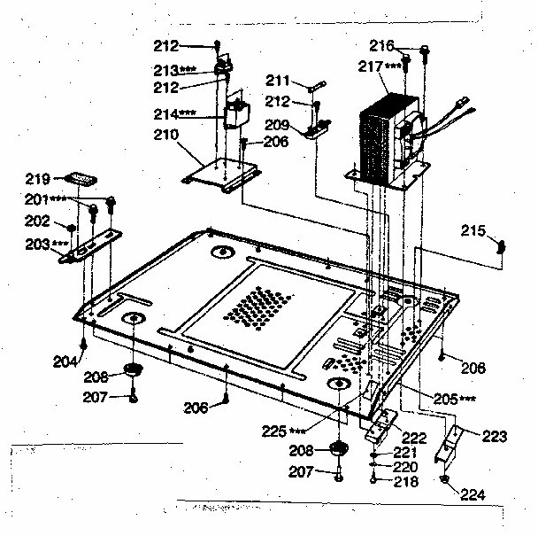 Microwave Parts Diagram and Parts List for 7218783580  Kenmore Microwave