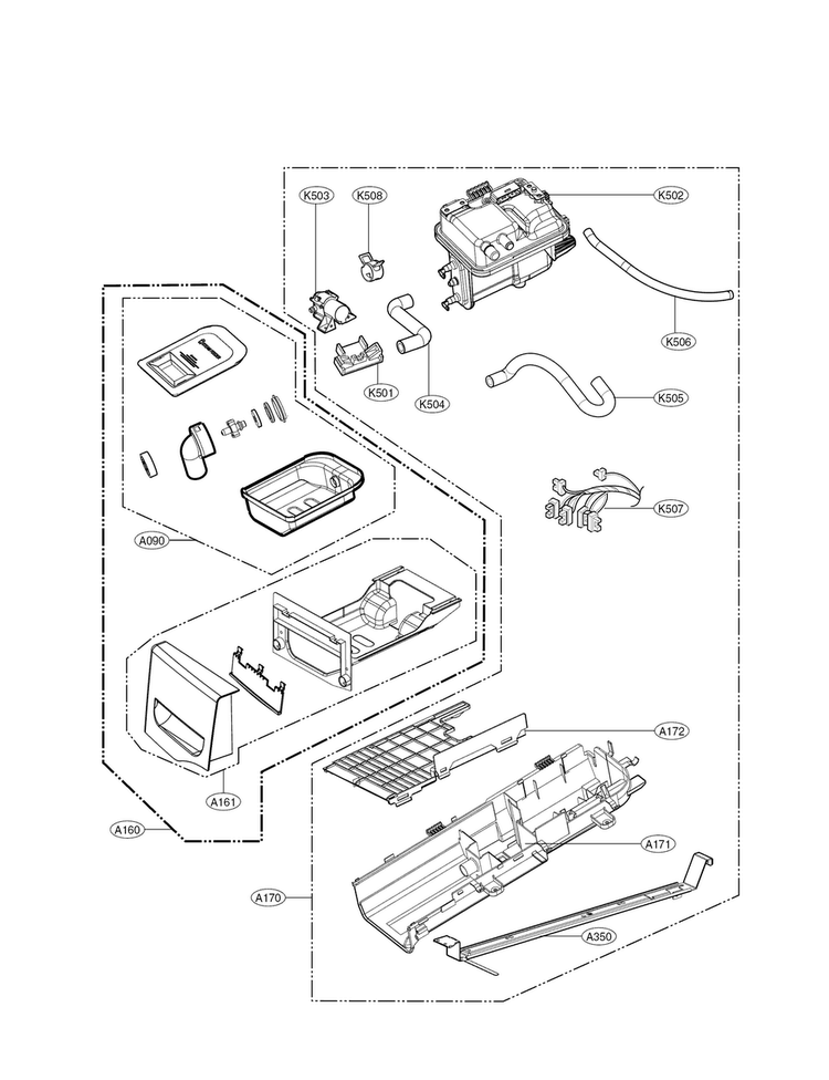 Panel Drawer Parts Diagram and Parts List for DLGX3251R  LG Dryer