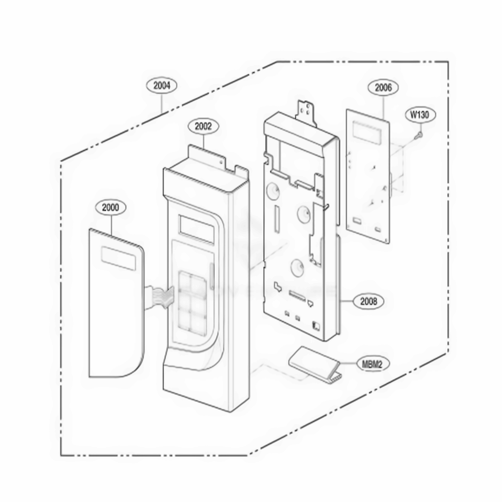 Controller Parts Diagram and Parts List for LMV2053SW AW1ELGA LG Microwave