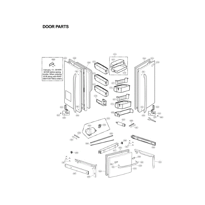Door Diagram and Parts List for LFX31925ST 03 LG Refrigerator