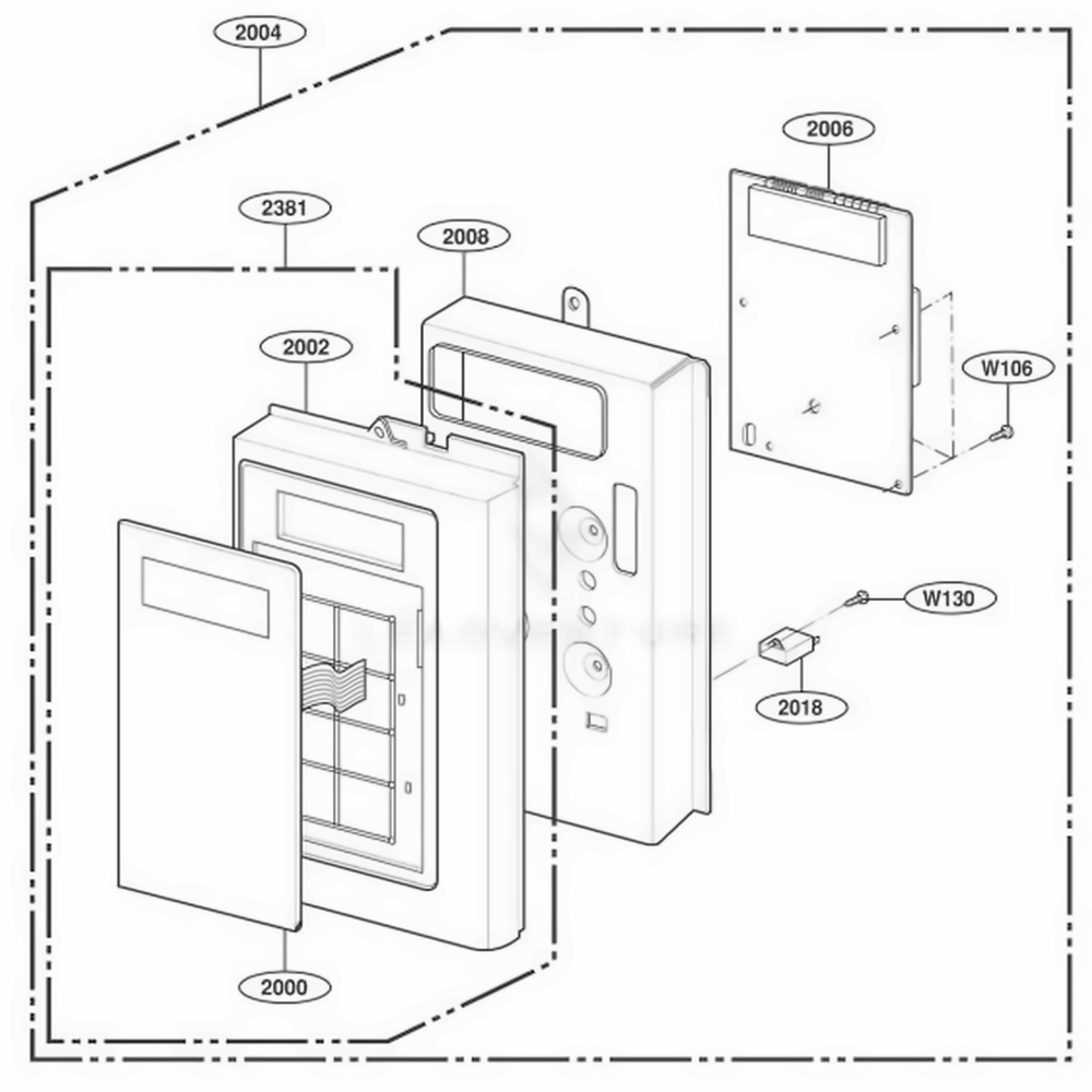 Controller Parts 1 Diagram and Parts List for JVM1640AH AALEGEU LG Range