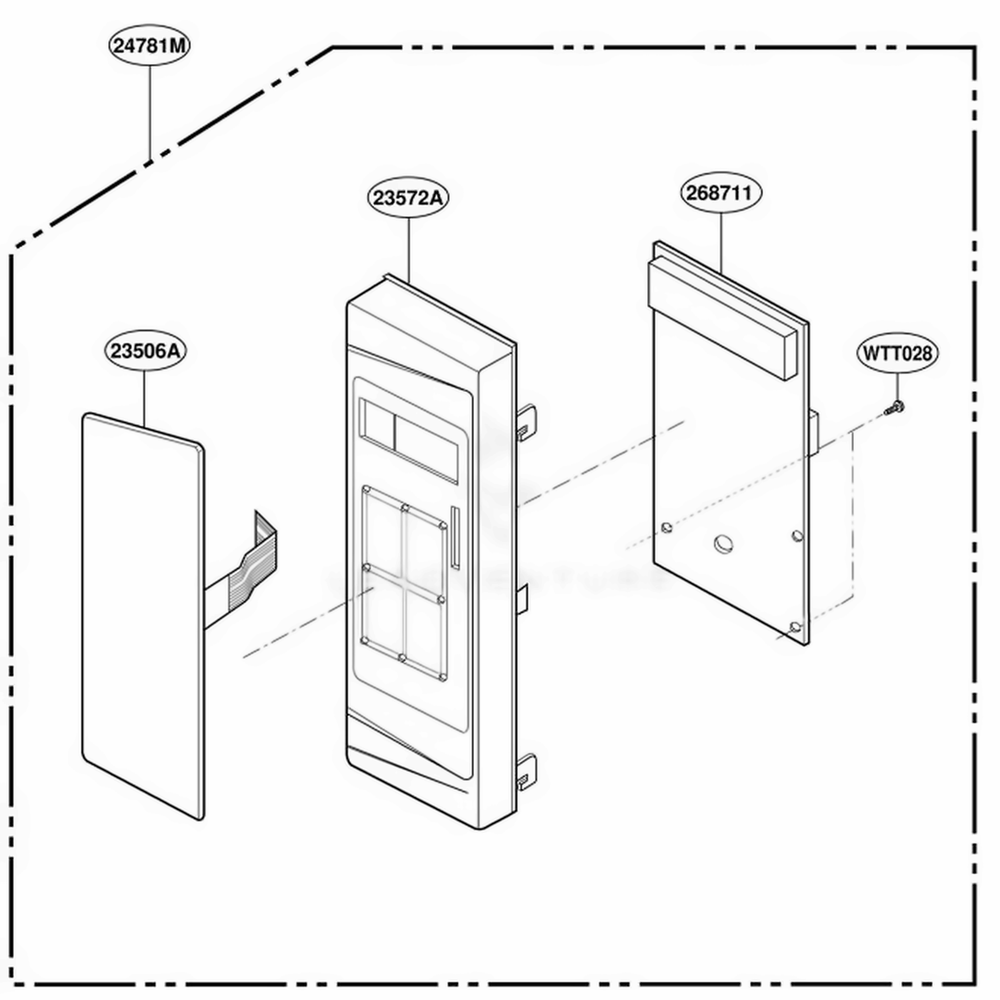 Controller Parts Diagram and Parts List for CDMW07S KSLEDOM LG Range