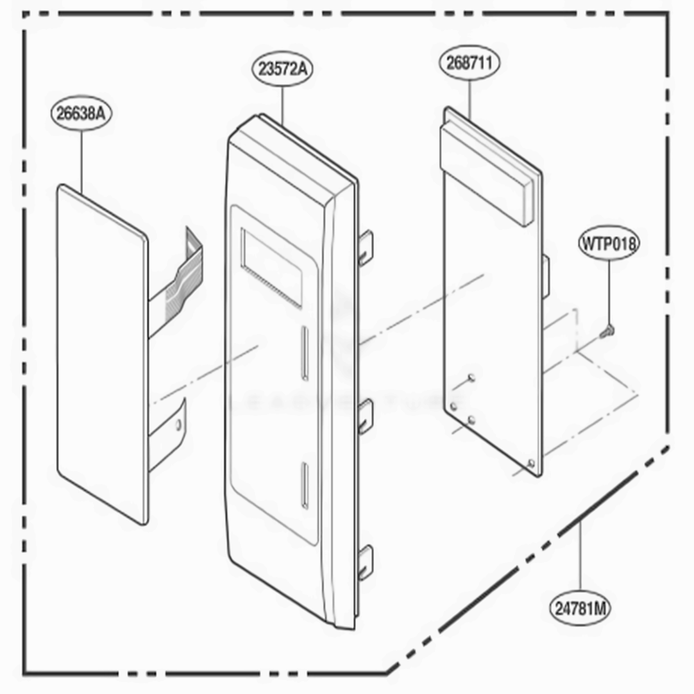 Controller Parts Diagram and Parts List for KCMC155JBL ABKEKAD LG Range