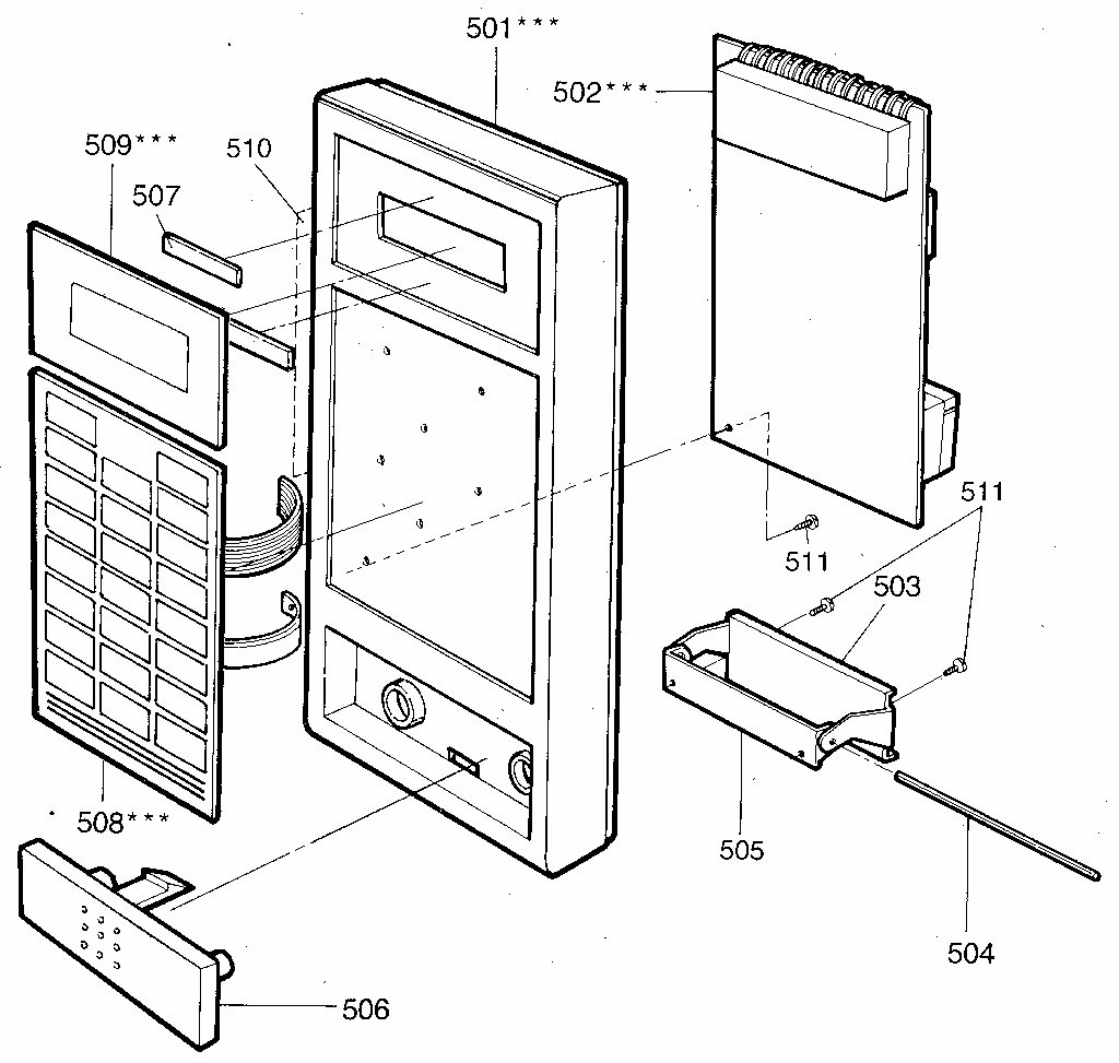 Control Panel Diagram and Parts List for 7218922680  Kenmore Microwave