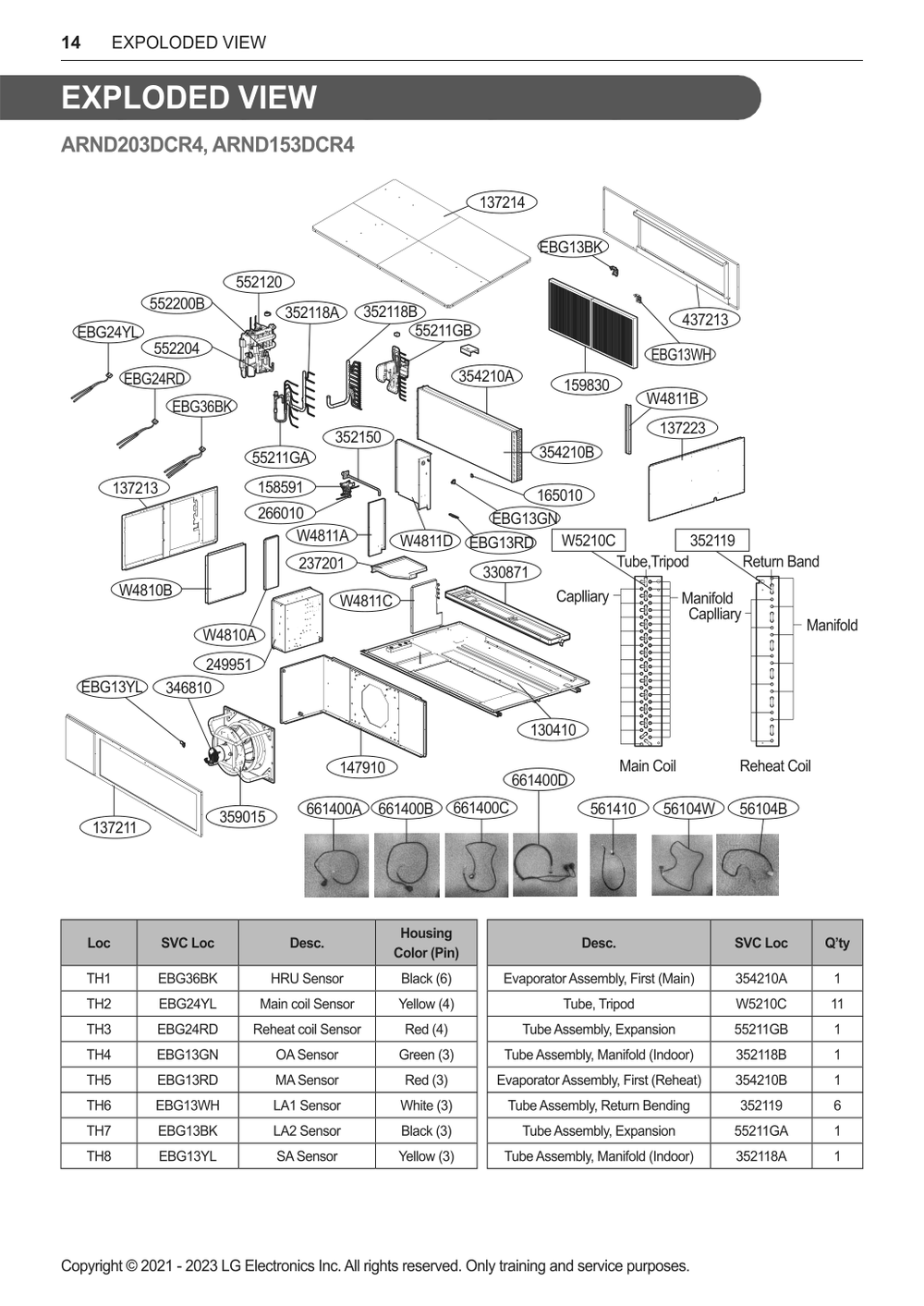 Diagram 1 Diagram and Parts List for ARND153DCR4 ENCXLUS LG Air Conditioner