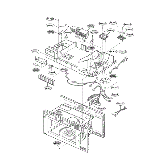 Interior Fig 2 Diagram and Parts List for LMV2083SB 00 LG Microwave