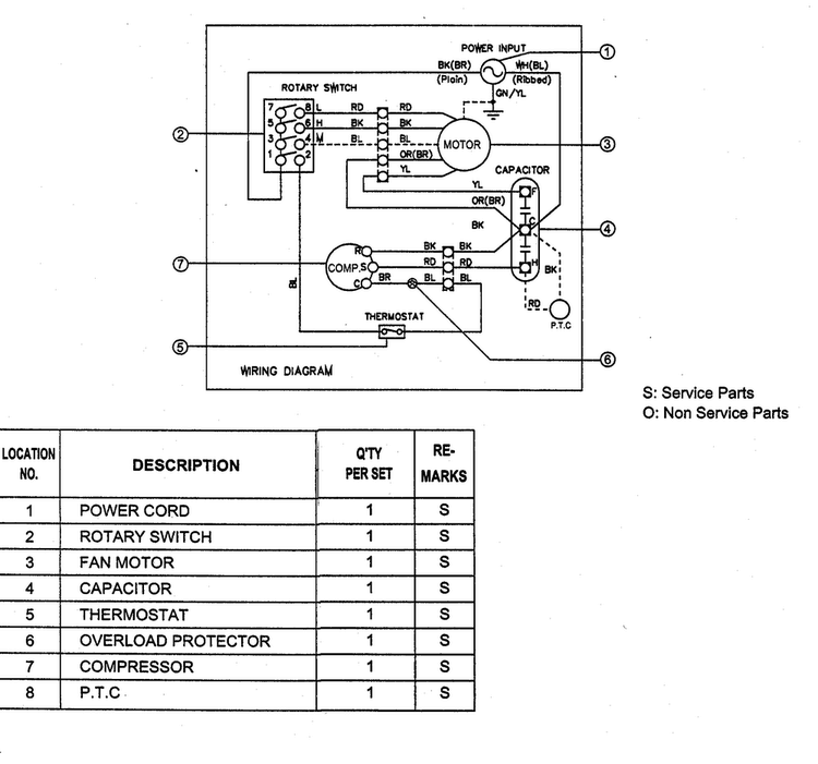 Wiring Diagram Diagram and Parts List for LW-C1214CL  LG Air Conditioner