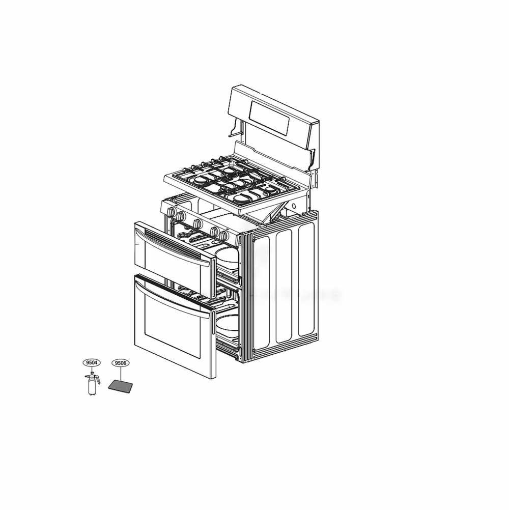Main Diagram and Parts List for 76033 FSTESEA LG Range