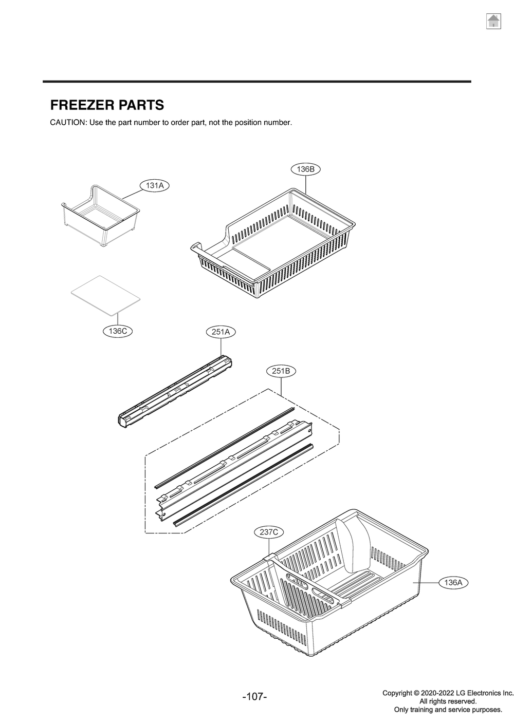 Freezer Parts Diagram and Parts List for GR-L28ANSYX ASTCNA2 LG Refrigerator