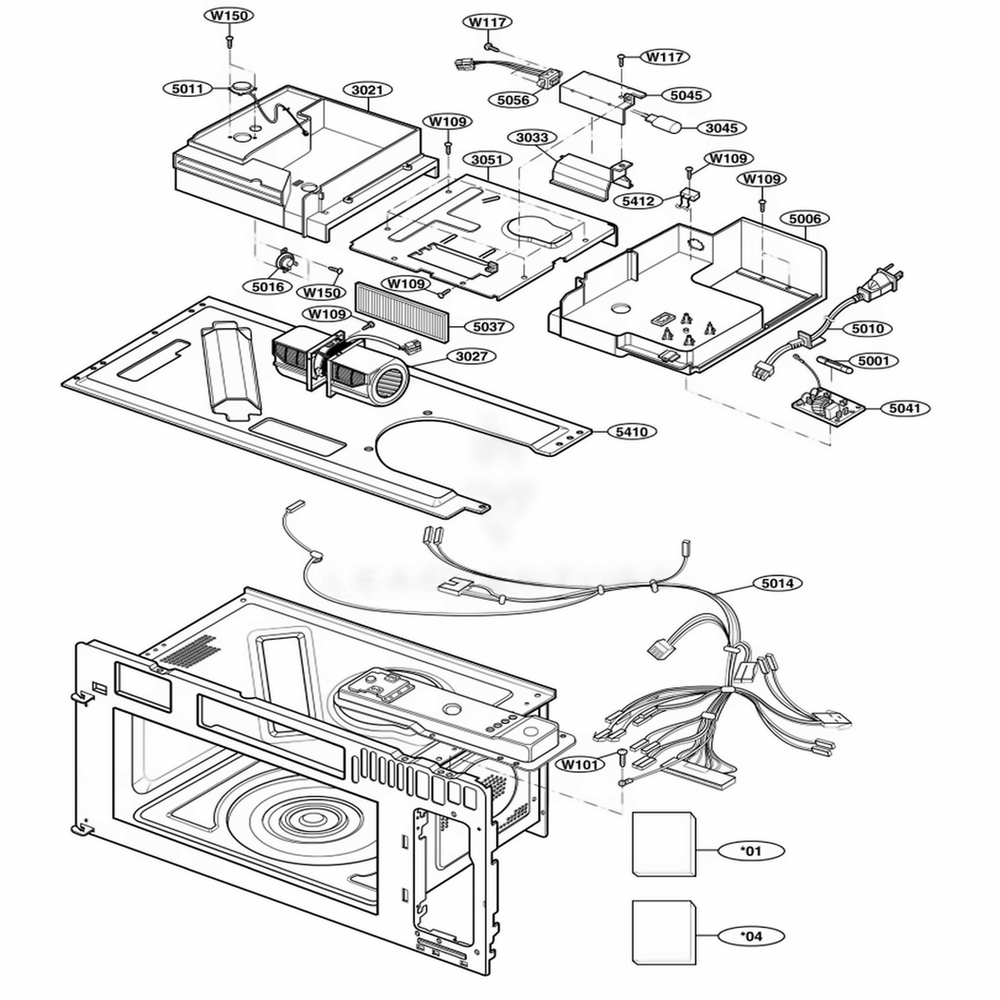 Interior Parts 2 Diagram and Parts List for 80823 ASBESEA LG Range