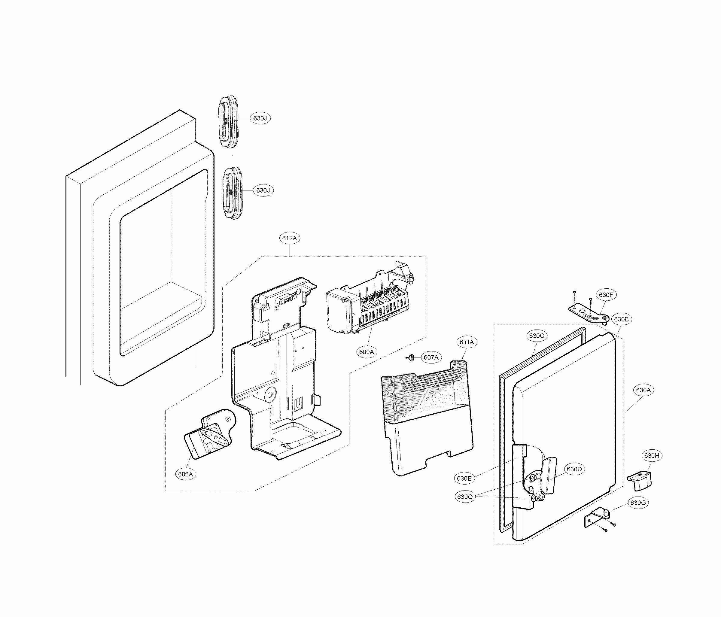 Ice Maker Part Diagram and Parts List for 79579983510  Kenmore Refrigerator
