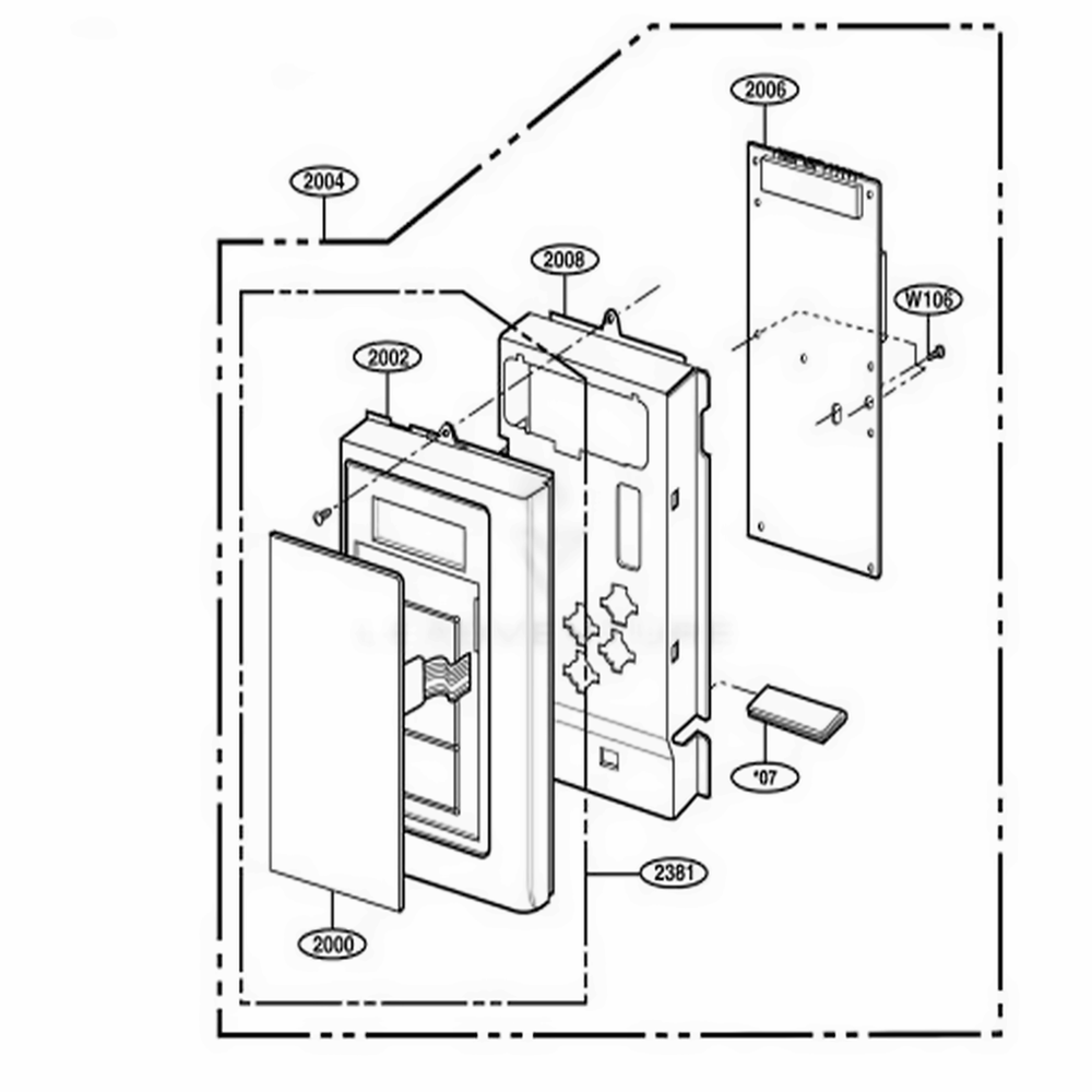 Controller Parts Diagram and Parts List for AMV5164AAW CWHEAMA LG Range