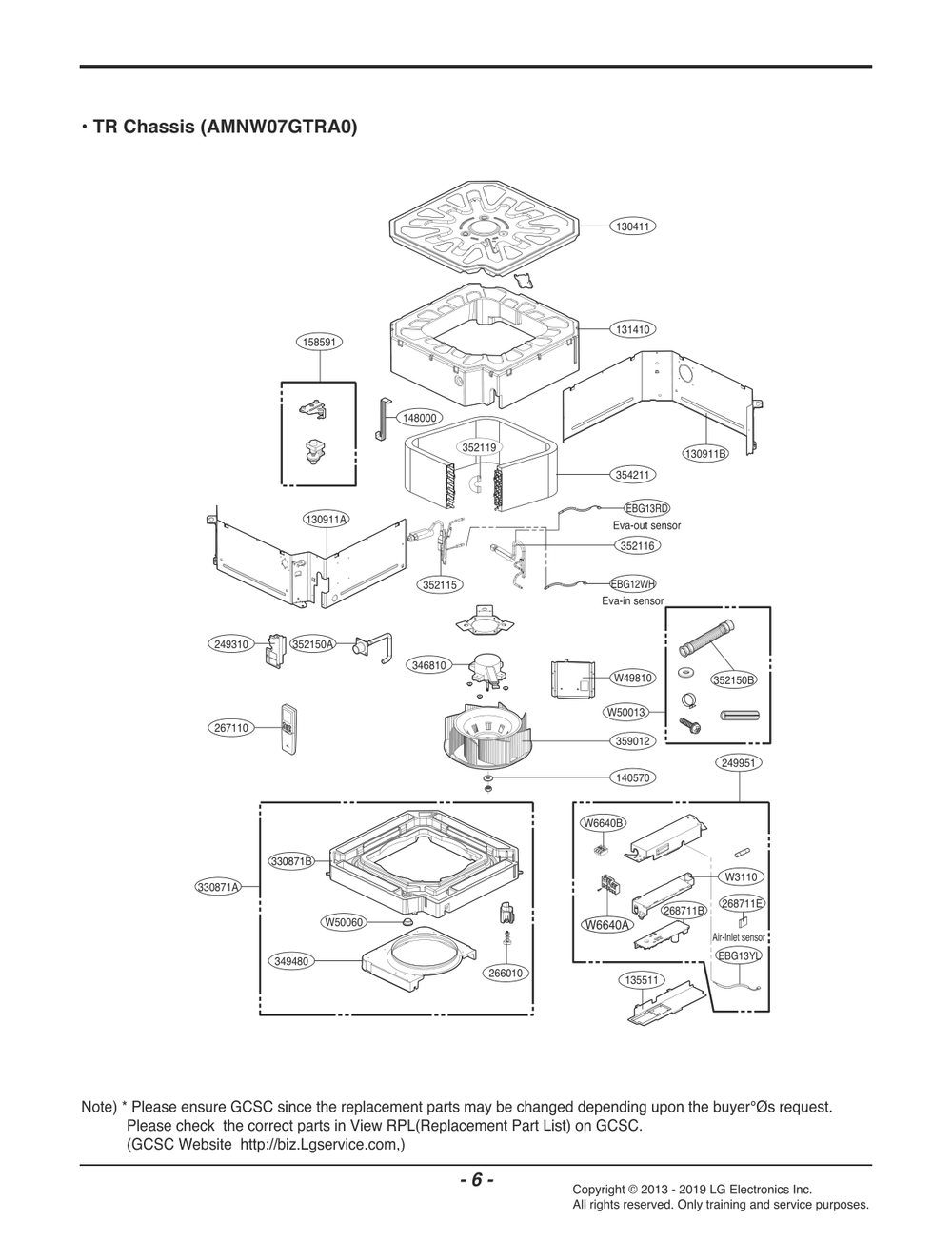 Diagram 1 Diagram and Parts List for LMCN077HV EWHBEUS LG Air Conditioner