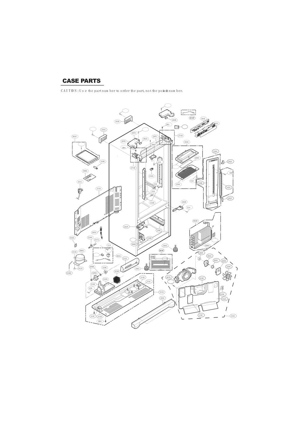 Introduction Diagram and Parts List for GC-B258USNP ASTCSE5 LG Refrigerator