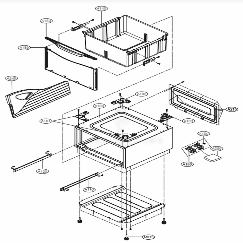 Main Diagram and Parts List for WDP5W ABWEEUS LG Washer