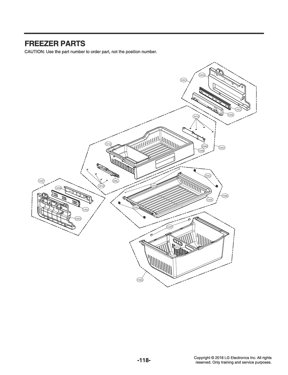 Freezer Parts Diagram and Parts List for GR-J318LSJM ASBCNA2 LG Refrigerator