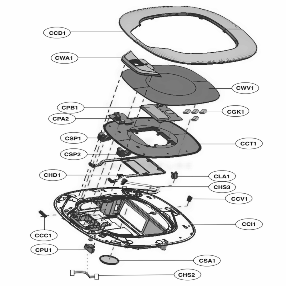 Cover Assembly Diagram and Parts List for VR65704LVM ABOELGA LG Canister Vacuum