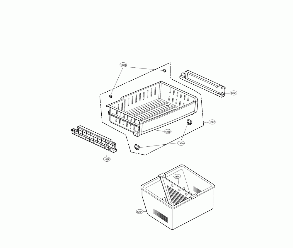 Freezer parts Diagram and Parts List for 79570322311  Kenmore Refrigerator