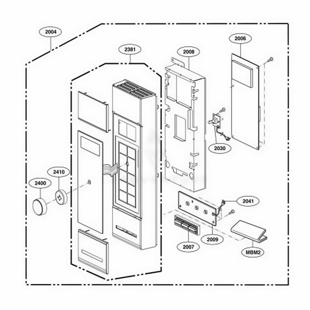 Controller Parts Diagram and Parts List for 86003 ASBESEA LG Range
