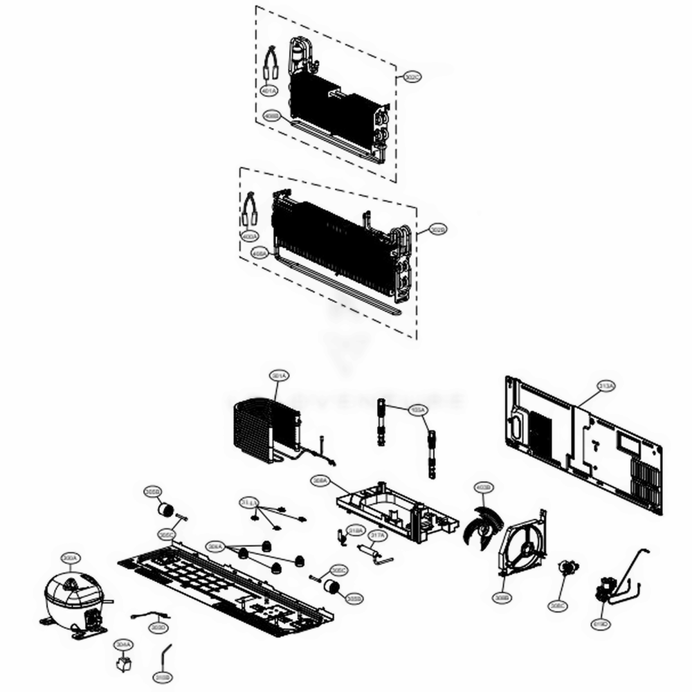 Cycle Parts Diagram and Parts List for LRFVS3006D ASBCNA1 LG Refrigerator