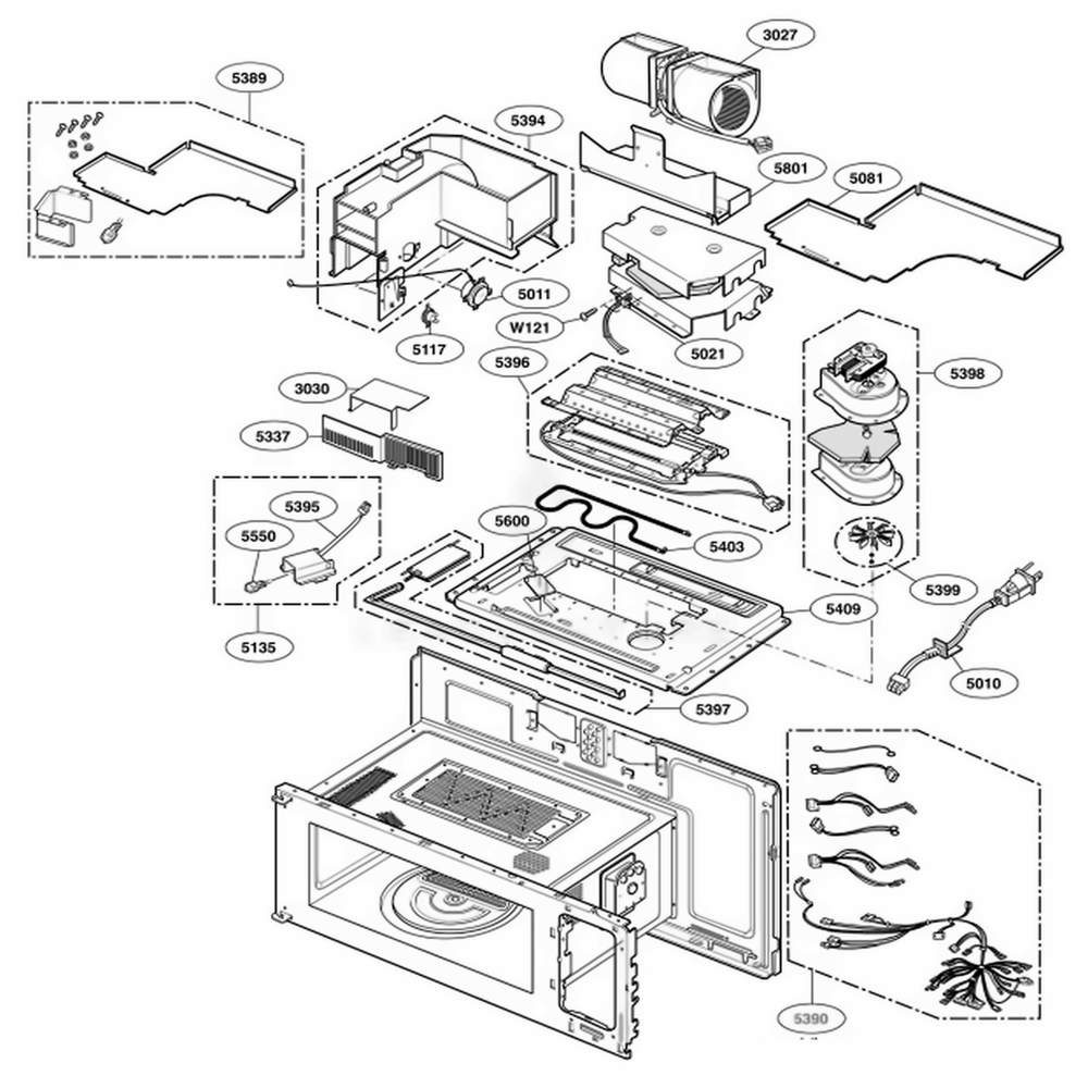 Interior Part 2 Diagram and Parts List for SCA1000HCC ABSEGEU LG Range