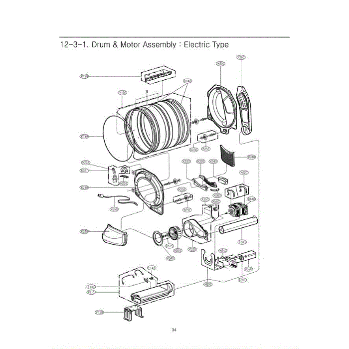 Section 3 Diagram and Parts List for DLE0332W ABWEEUS LG Dryer