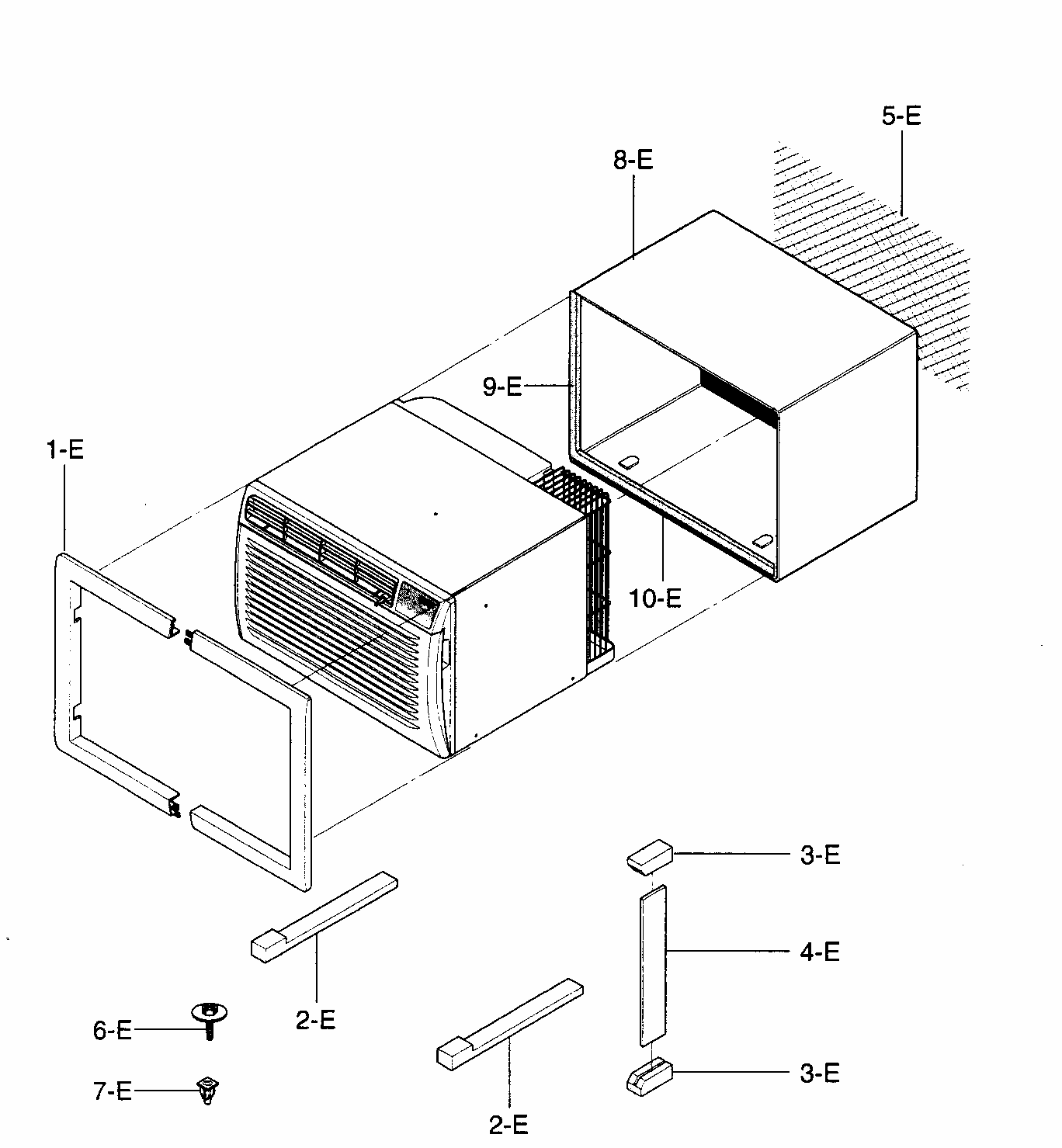 Instalation Kit Diagram and Parts List for 58075085500  Kenmore Air Conditioner
