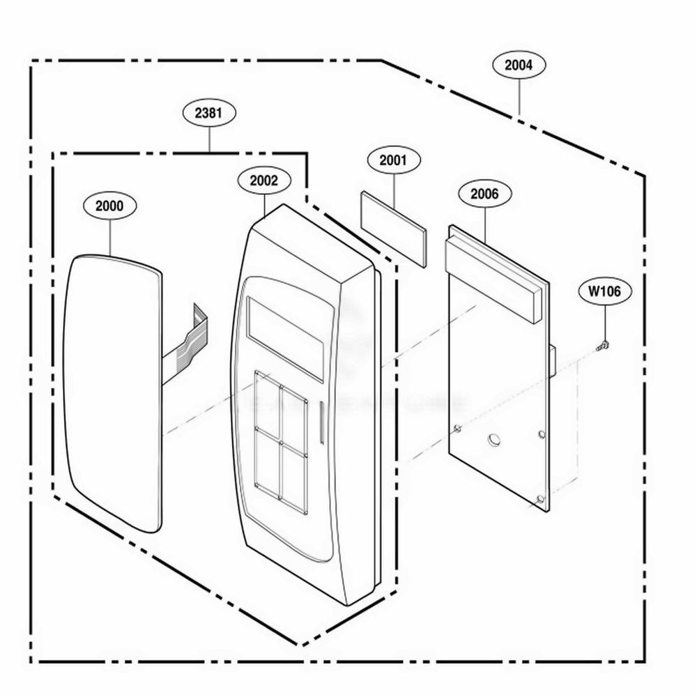 Control Panel Parts 1 Diagram and Parts List for 62259 CB1ESEA LG Wall Oven