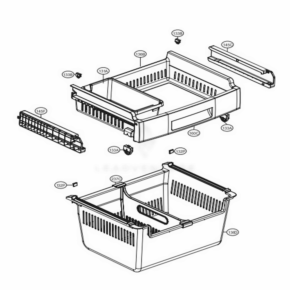 Freezer Parts Diagram and Parts List for 71329 AWBCSE0 LG Refrigerator