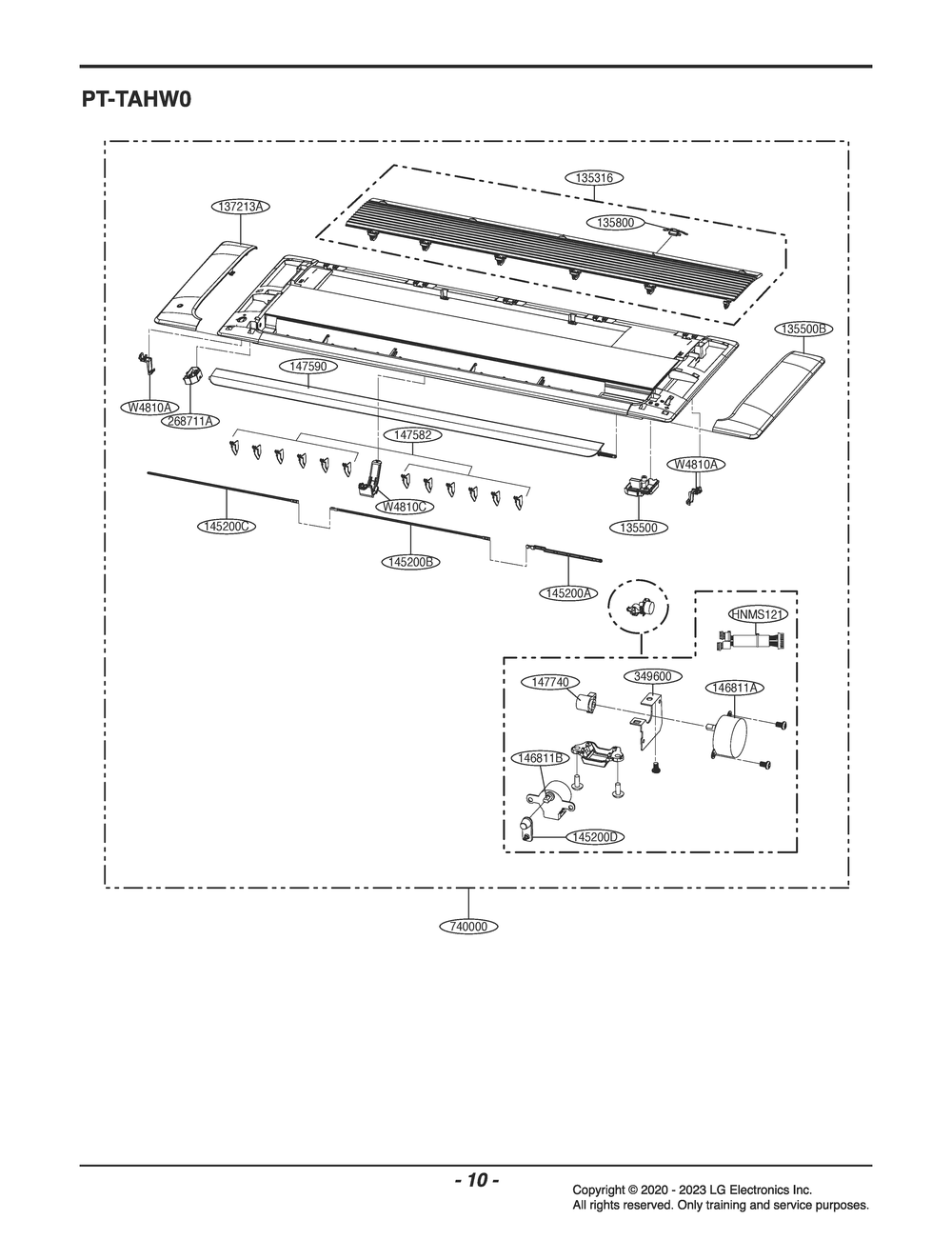 Diagram 1 Diagram and Parts List for PT-TAHW0 ENCBLUS LG Air Conditioner