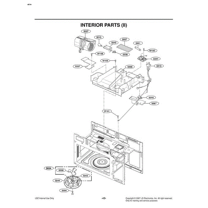 Section 4 Diagram and Parts List for LMV1680ST CSBELGA LG Microwave Oven Combo