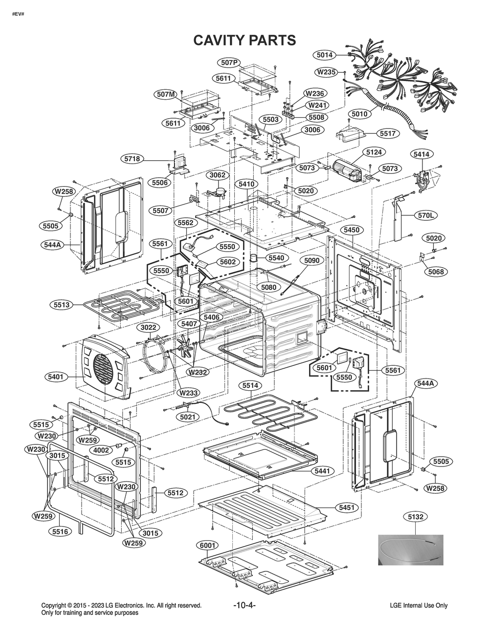 Cavity Parts Diagram and Parts List for LB3642SP AS6LSTD LG Range