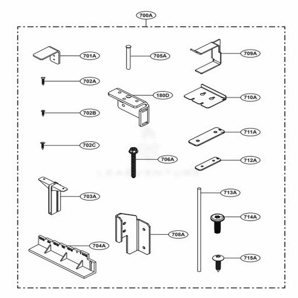 Installation Part 1 Diagram and Parts List for SKSCF3001P ASWCNA0 LG Range