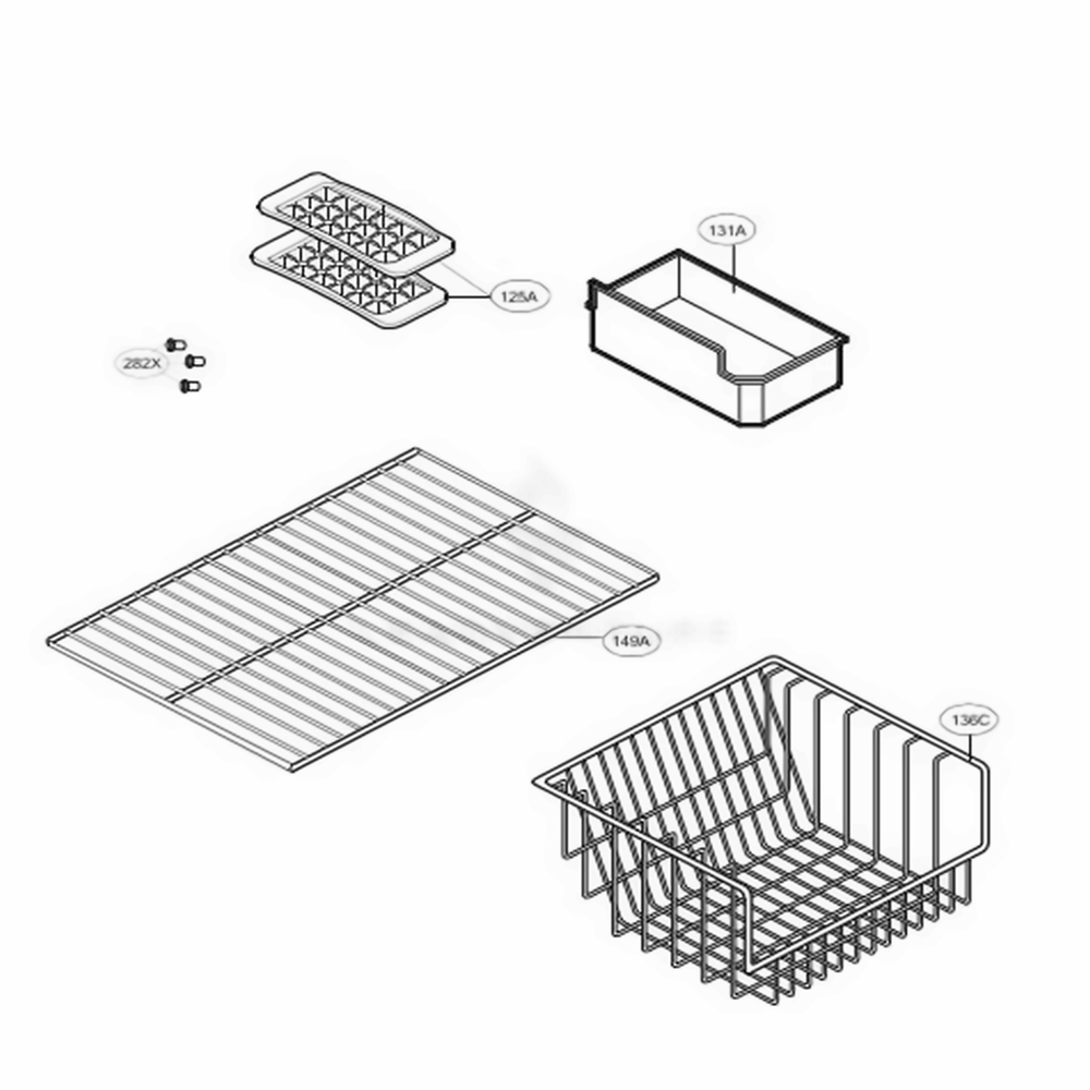 Freezer Parts Diagram and Parts List for 65009 AWBCSEA LG Refrigerator