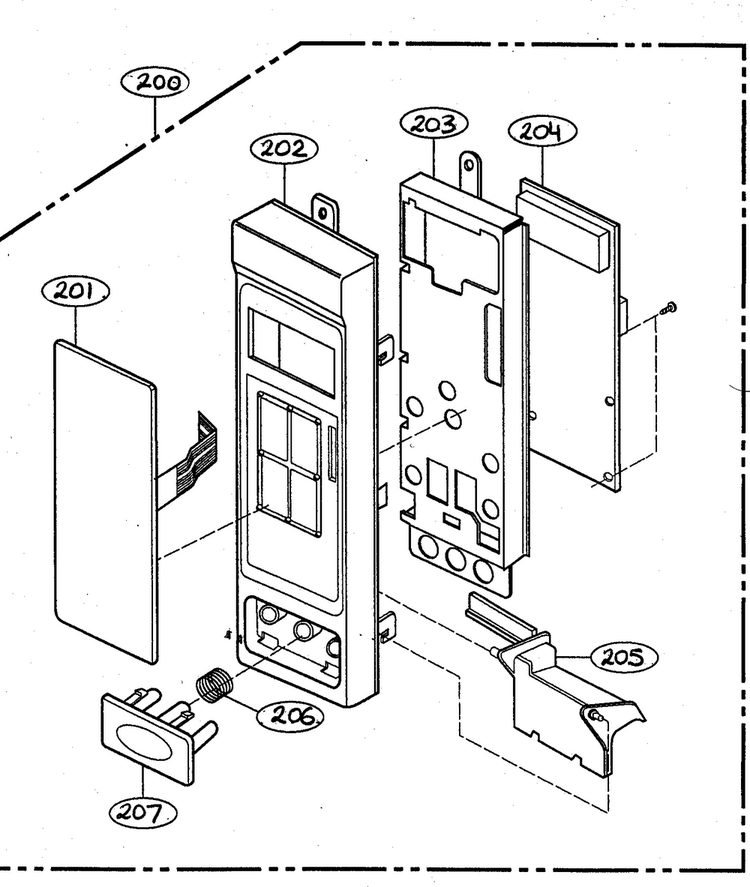 Controller Parts Diagram and Parts List for MV-1304B  LG Microwave