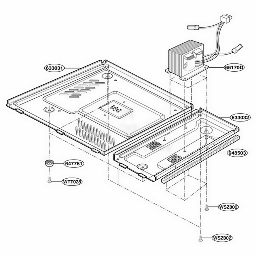 Base Plate Parts Diagram and Parts List for 88929 BKESEC LG Range