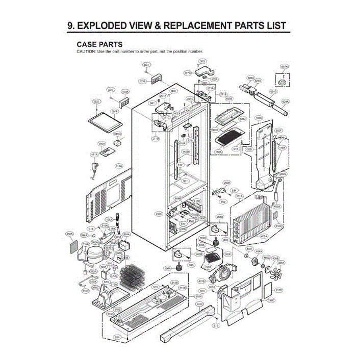 Section 4 Diagram and Parts List for LFX25971ST ASTCLGA LG Refrigerator