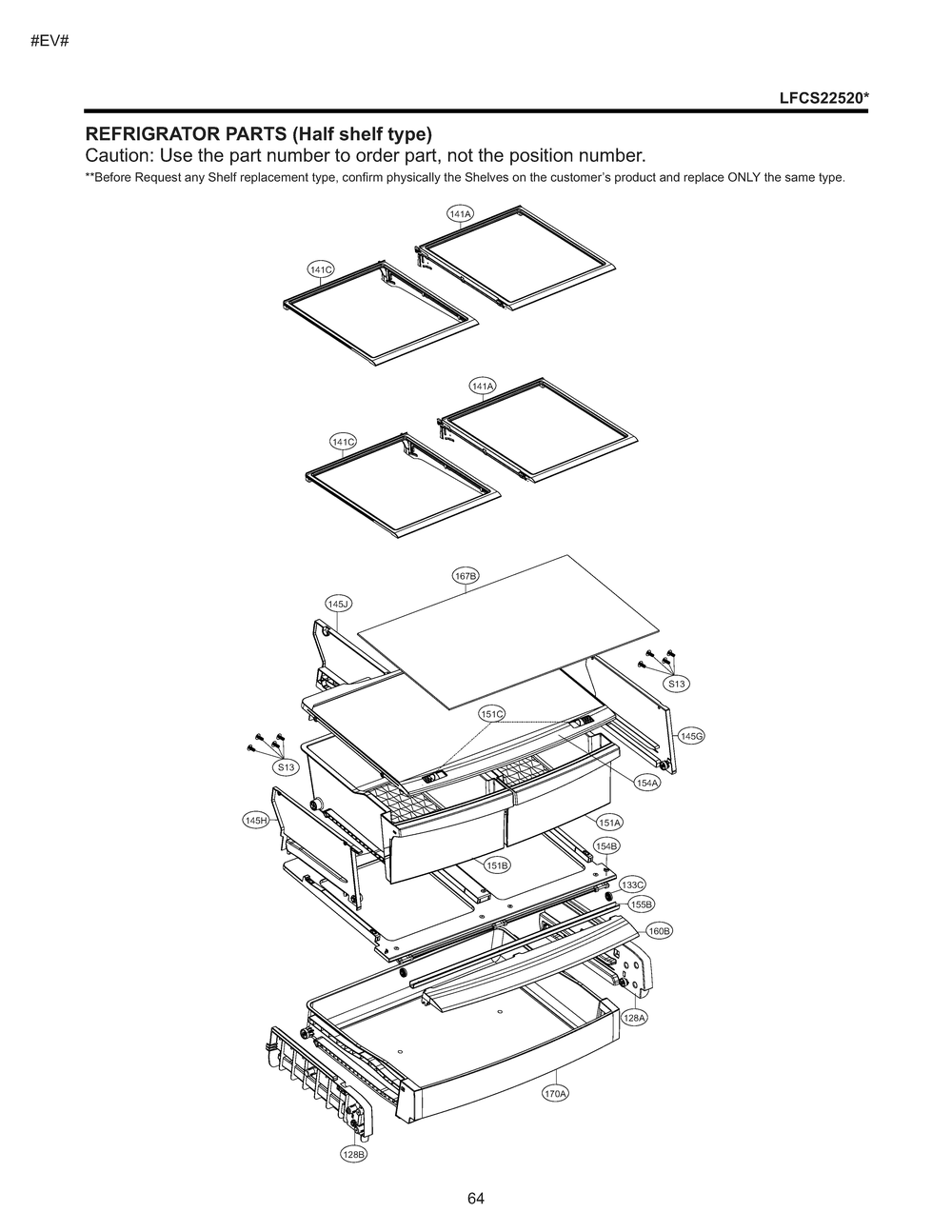 Refrigrator Parts Diagram and Parts List for GM-B223DQXM ASWCNA0 LG Refrigerator