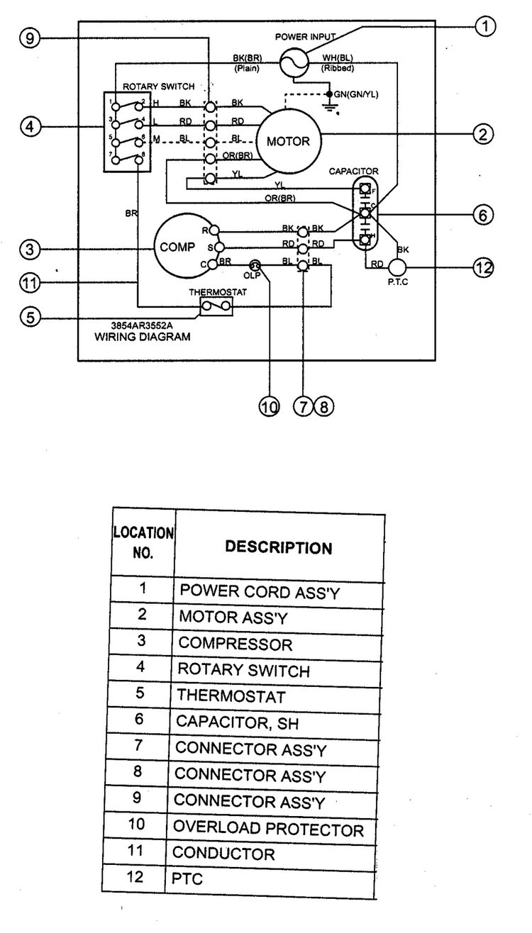 Wiring Diagram Diagram and Parts List for LW-B0714CL  LG Air Conditioner