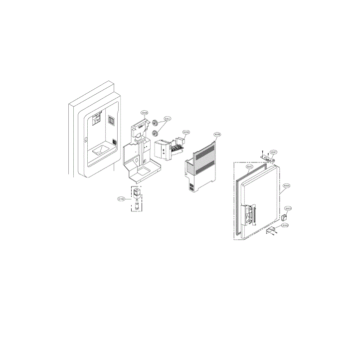 Ice Maker And Ice Bank Diagram and Parts List for LFX23961SB 00 LG Refrigerator
