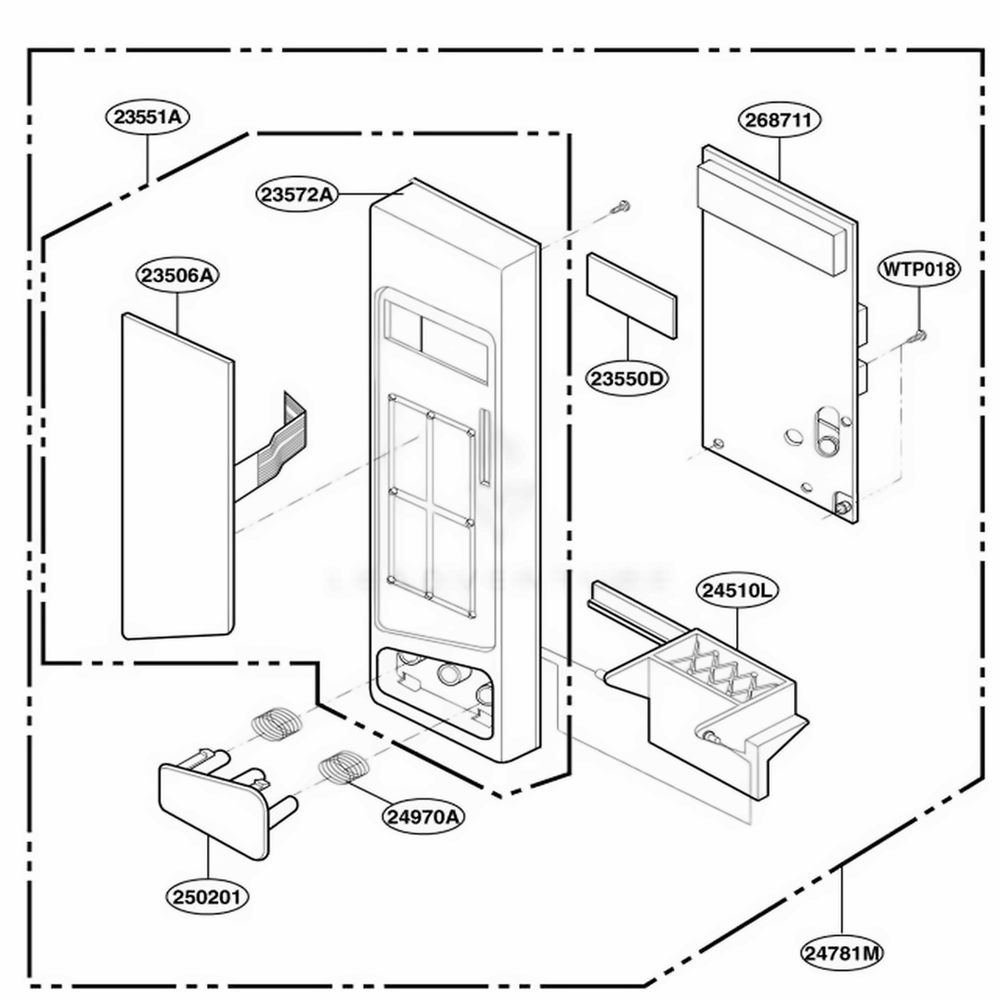 Control Panel Parts Diagram and Parts List for KCMS185JBT CBSEKAD LG Wall Oven