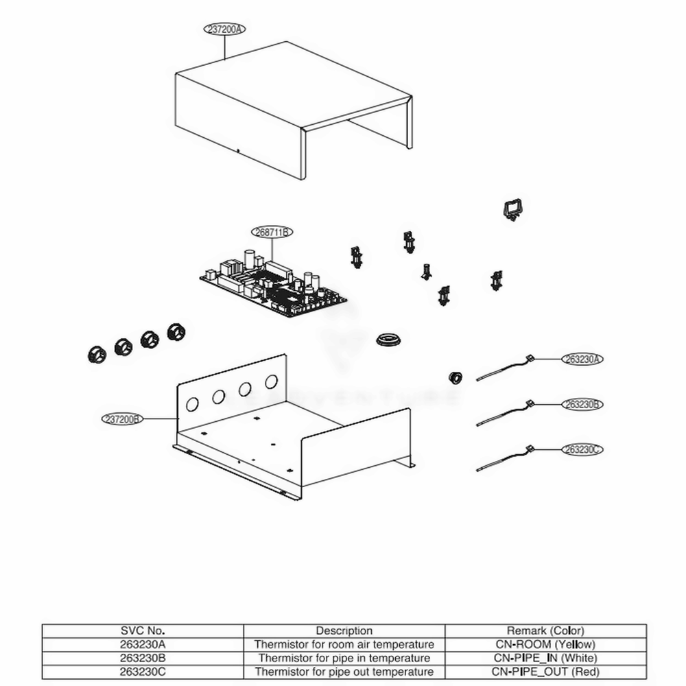 Main Diagram and Parts List for PACCMB00A ENCXLUS LG Air Conditioner
