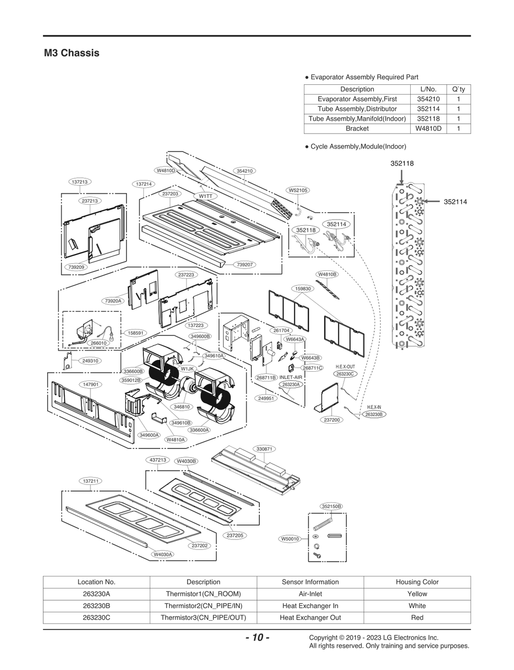 Evaporator Assembly Diagram and Parts List for LHN428HV ENWAEUS LG Air Conditioner